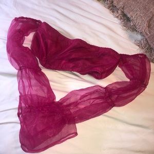 boohoo pink crop top with sheer puffy sleeves!